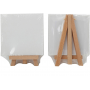 24Pack 4 by 4 Inch Mini Canvas Panels Combined with 3 by 5 Inch Beech Wood Easels Set for Paintings Craft