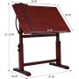 Wood Drafting Table,Artist Drawing Table with Height Adjustable & Tilting Large Surface Tabletop,Studio Painting Table