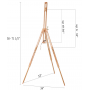 Tripod Field Portable Perfect for Painters Students Painting Artist Easel with Carrying Case