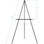 Simple Black Display Tripod Easel Pine Wood Art Display Support Stand for Wedding Ceremony, Coffee Show