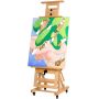 Deluxe Large Rocker Crank Studio Easel Heavy Duty Artist Painting Easel Solid Beech Wood with Adjustable Height