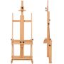 Large Studio H-Frame Easel - Solid Beech Wood Artist Floor Easel with storage