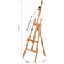 Basic Studio Easel Wood Artist Easel A-Frame Floor Adjustable Height Painting Easel