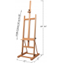 Medium-Duty Studio H-Frame Holds Canvas Art up to 48 Artist Easel Adjustable Tilting Floor Painting Easel