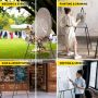 Simple Black Display Tripod Easel Pine Wood Art Display Support Stand for Wedding Ceremony, Coffee Show