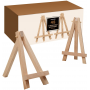 5 Inch Mini Beech Wood 48Pack Small Wood Easel Stand For Displaying Small Canvases Business Card Photos