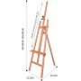 Large Basic Studio Easel Solid Beech Wood Artist Easel A-Frame Floor Painting Easel