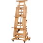 Deluxe Large Rocker Crank Studio Easel Heavy Duty Artist Painting Easel Solid Beech Wood with Adjustable Height