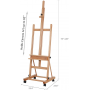 Extra Large Studio H-Frame Easel, Adjustable Solid Beech Wood Artist Easel