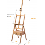 Studio H-Frame Adjustable Easel With Art Supply Storage Drawer Solid Beech Wood Easel Stand For Artists
