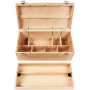 Large Art Supply Storage Box Multi-Function Solid Beech Wood Artist Tool Box