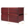 10-drawer Wood Artist Supply Storage Box, Portable Beechwood Multifunctional Pencil Brush Organizer Wood Box with Drawers