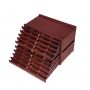 10-drawer Wood Artist Supply Storage Box, Portable Beechwood Multifunctional Pencil Brush Organizer Wood Box with Drawers