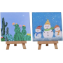 5 Inch Mini Beech Wood Easel 48Pack Small Wood Display Stand For Displaying Small Canvases