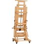 Deluxe Large Rocker Crank Studio Easel Heavy Duty Artist Painting Easel Solid Beech Wood with Adjustable Height