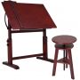 Wood Drafting Table,Artist Drawing Table with Height Adjustable & Tilting Large Surface Tabletop,Studio Painting Table