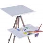 Portable Outdoor Sketch Painting Field Aluminum Metal Tripod Easel with Plastic Palette for Artists, Students, Art Enthusiast