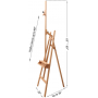Large Painters Easel Adjustable Solid Beech Wood Artist Easel Studio Easel