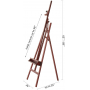 Walnut Large Painters Easel Adjustable Solid Beech Wood Artist Easel
