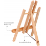 12Pcs 11.8 Tabletop Display Easel - Solid Beech Wood Easel Painting Triangle Easel Stand