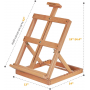 Heavy-Duty Tdiabletop Stuo H-Frame Wooden Easel- Solid Beech Wood Adjustable Artists Desktop Easel Table