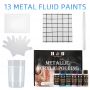 13pcs metallic acrylic pouring paint set for drawing