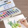 wholesale 50/72/90 tin box Gouache Paint brush soild watercolor paint set