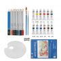 31pcs artists drawing watercolor acrylic paint brush set