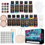 wholesale art supplies non-toxic metallic and pearl acrylic pouring paint brush set
