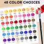 Wholesale High Quality Nox-toxic 48 Colors 60ml Acrylic Paint Bottle Set with 12 Pcs Paint Brush for Kids Painting