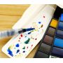 Wholesale 33 Colors Mini Portable Solid Watercolors Paint Pigment Box Pocket Set with 1 Brush Pen