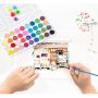 Round Shape Solid Pigment Custom 36 Colors Watercolor Cake Set with 1 Pcs Paint Brush