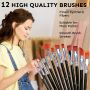 Wholesale High Quality Nox-toxic 48 Colors 60ml Acrylic Paint Bottle Set with 12 Pcs Paint Brush for Kids Painting