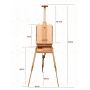 Customized High Quality Professional Portable Folding Wooden Box Painting Easel Display Stand for Artist