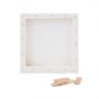 Hot-selling 2 Pcs Square White Blank Cotton Art Painting Canvas Set 20*20cm