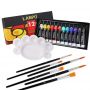 Customized 12 colors fabric drawing set paint for fabric with brush palette