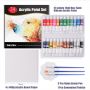 Wholesale 24 colors T-shirt shoes paint acrylic gift box with palette and paint brushes canvas board
