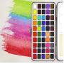 DIY custom portable superoil non toxic metal box packaging half dry solid watercolors for kids