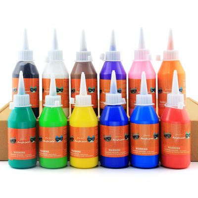 Wholesale Custom 12 Colors Acrylic Paint Set Acrylic Paint Prices 100ml Pouring Acrylic Paint For Children