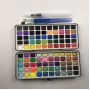 100 colors Solid massive pigment Watercolor Paint Set Custom Logo With paint Brush metallic/pearl Colors Watercolor Paint