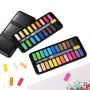 Wholesale new solid watercolor paint with 24pcs paint cake art supplies set