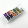 Professional vivid color pearlescent watercolor solid with plastic box
