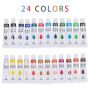 24colors acrylic paint set with 3 brushes, 1 palette, 1canvas board