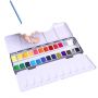 2021 Watercolor Paint Set 24 Vivid Colors in Pocket Box with Metal Ring and Watercolor Brush Perfect watercolor paint set kids