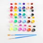 Hot Selling Art Supplies Paint With Brushes,24 Colors Children DIY Acrylic Paint Pots Set With Brush