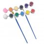 3ML 6 Paint Strips 12 colors with Lids Plastic Painting Cup Pots Storage Acrylic Painting Containers