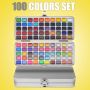 Watercolor Paint Set 100 Vivid Colors in Portable Box perfect Travel Watercolor Set for Artists