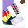 50 Color Watercolor Paint Set Portable Travel Solid Watercolor Fine Art Paint Student Sketch Watercolor Kids Oil Paint Brush