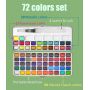 Professional 72 colors Solid Watercolor Set Basic Glitter Watercolor Paint for Drawing Art Paint Supplies Art Supplies
