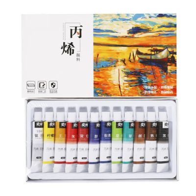 Factory Supply Aluminum Tube Acrylic Paints 12 Color 6 ML Acrylic Paint Set